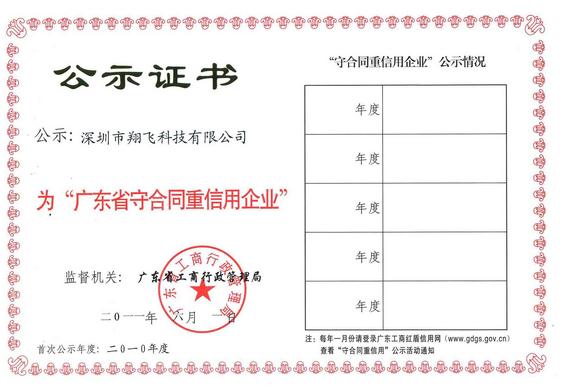 廣東省守合同重信用企業申報規則